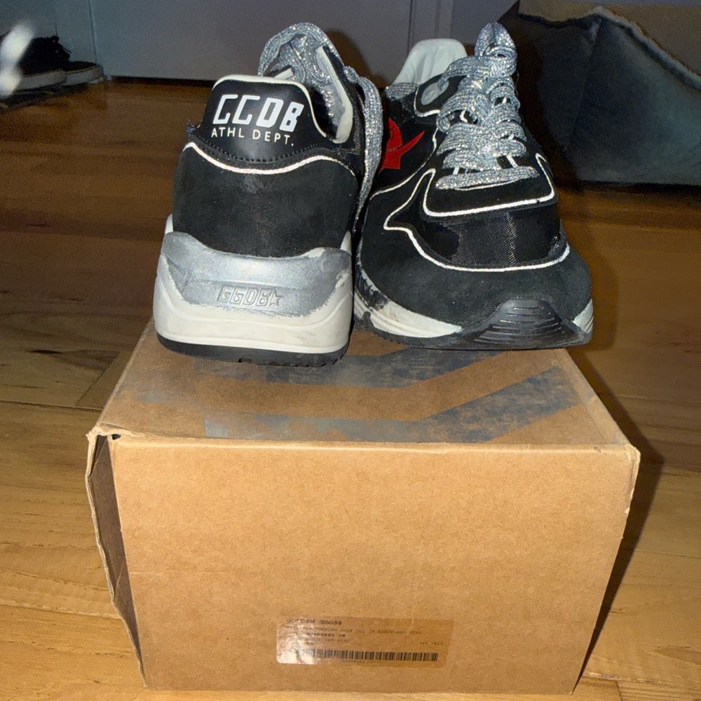 Golden Goose Black and Red Running Sneakers - Picture 6 of 9